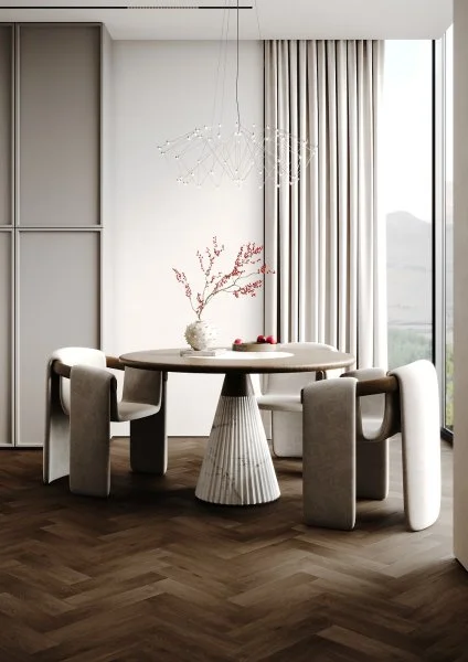 Кварц-виниловая плитка Fargo Herringbone 44-7009-24 Дуб Шварцвальд в Ростове-на-Дону