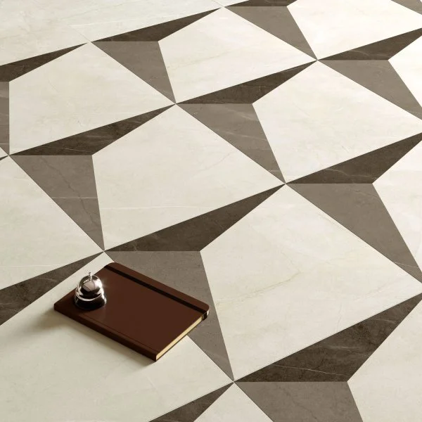 Керамогранит Coliseum Фьямма Уайт Вставка Фрэйм 60х60 (Натуральный и Реттифицированный) в Ростове-на-Дону