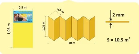 Подложка Солид 2мм гармошка желтая (10.5 м2) в Ростове-на-Дону
