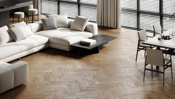 Паркетная доска Quartz Parquet Английская Ёлка Дуб Карельский 33-419 в Ростове-на-Дону