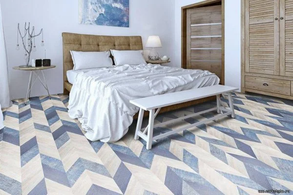 Пробковое покрытие CorkStyle Chevron Blue (1235*305*6 мм) HC в Ростове-на-Дону
