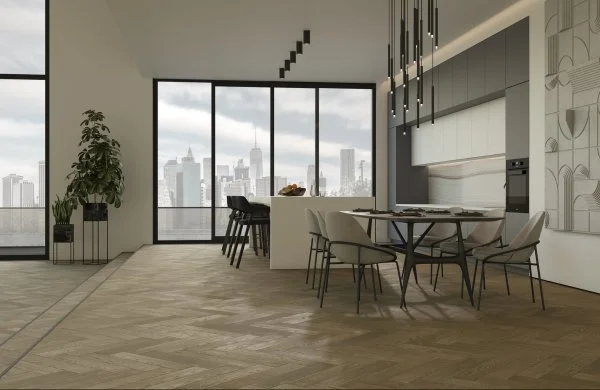 Паркетная доска Quartz Parquet Английская Ёлка Дуб Карельский 33-419 в Ростове-на-Дону