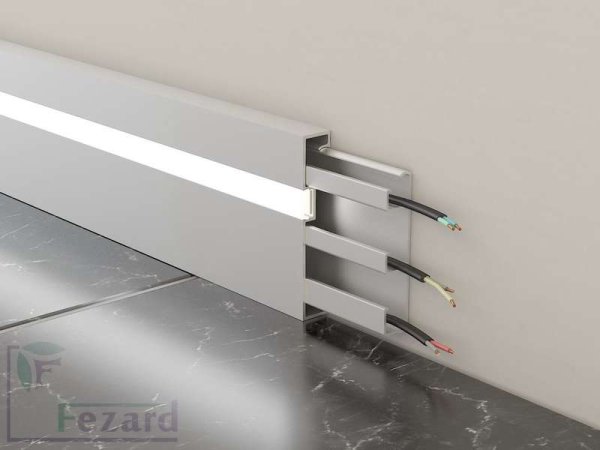 Алюминиевый плинтус Fezard Кабельный ALP-G80-LF Алюминий 80*15*2500 мм в #REGION_NAME_DECLINE_PP#